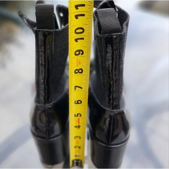 Malo women's black patent Leather Platform boots Size 39 EU - Picture 6 of 9